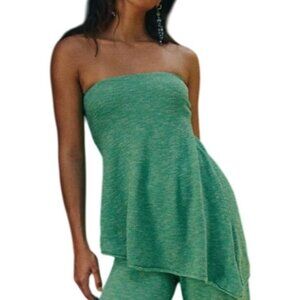 Free People FP Beach Vivid strapless, asymmetrical flowy knit top Size Small